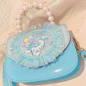 Sanrio Cinnamoroll iridescent balloon crossbody bag with a faux-pearl handle
